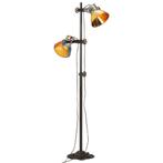 vidaXL Vloerlamp met 2 lampenkappen E27 meerkleurig, Verzenden, Nieuw