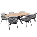 Prado Calpi dining tuinset 240x115xH75 cm 7 delig antraciet, Ophalen of Verzenden, Nieuw