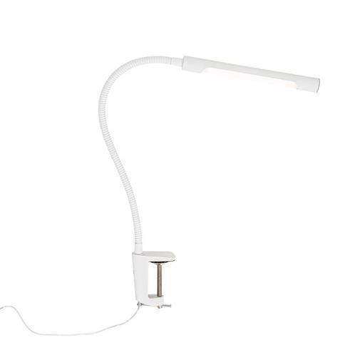 Klem bureaulamp wit incl. LED met touch dimmer - Lionard, Huis en Inrichting, Lampen | Tafellampen, Nieuw, Overige materialen
