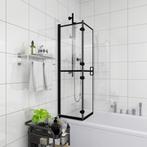 vidaXL Douchewand inklapbaar 80x140 cm ESG zwart, Verzenden, Nieuw