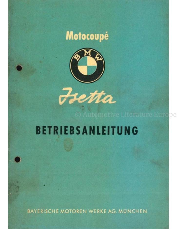 1956 BMW ISETTA INSTRUCTIEBOEKJE, Auto diversen, Handleidingen en Instructieboekjes