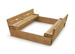 Zandbak hout met deksel - met zitje - 120x120 cm, Ophalen of Verzenden, Nieuw