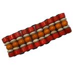 Fako Bijoux® - Armband - Hout - Breed - Rood/Wit/Oranje, Sieraden, Tassen en Uiterlijk, Armbanden, Verzenden, Nieuw