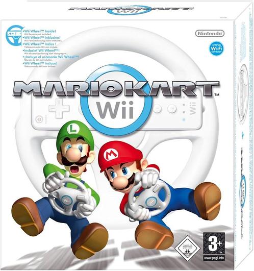 Mario Kart Wii + Wii Wheel (In doos), Spelcomputers en Games, Games | Nintendo Wii, Zo goed als nieuw, Verzenden
