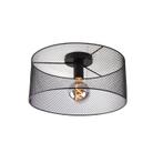 Industriële plafondlamp zwart - Drum Mesh, Nieuw, Overige materialen, Industrieel