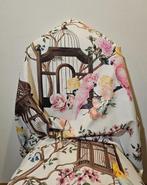 600x280cm! Art Nouveau XXL stof met Papegaaien en Kooitjes -