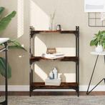 vidaXL Boekenkast 3-laags 60x30x86 cm bewerkt hout gerookt, Huis en Inrichting, Kasten | Boekenkasten, Verzenden, Nieuw, Overige houtsoorten