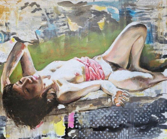 Lisa Braun - Oriental beauty in the sun, Antiek en Kunst, Kunst | Schilderijen | Modern