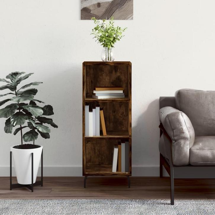 vidaXL Dressoir 34,5x32,5x90 cm bewerkt hout gerookt, Huis en Inrichting, Kasten | Dressoirs, 25 tot 50 cm, Nieuw, Minder dan 50 cm