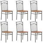 vidaXL Eetkamerstoelen 6 st MDF bruin, Huis en Inrichting, Stoelen, Verzenden, Nieuw, Bruin