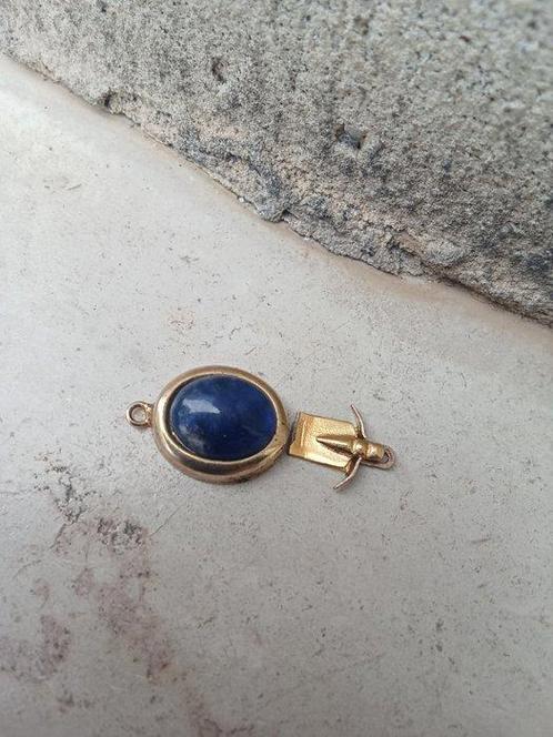 Oude afsluiting lapis lazuli blauw verguld zilver -, Verzamelen, Dierenverzamelingen