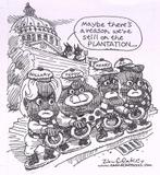 Pentekening Amerika - Plantatie democraten (lijst optie), Antiek en Kunst, Verzenden