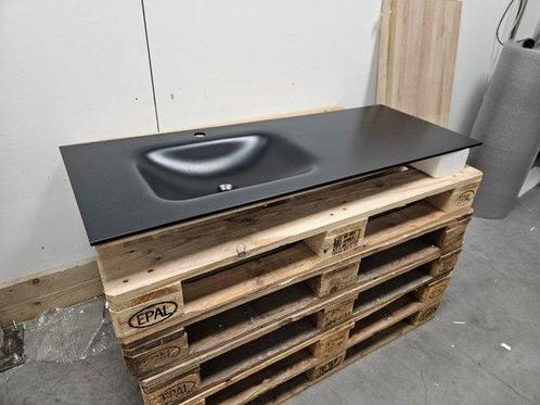 Mondiaz wastafel solid surface zwart met bak en kraangat, Doe-het-zelf en Verbouw, Sanitair, Kraan, Nieuw, Ophalen of Verzenden
