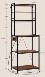 Keukenrek met Stopcontact en 6 Planken – 60×39,5×167 cm, Huis en Inrichting, Verzenden, Nieuw