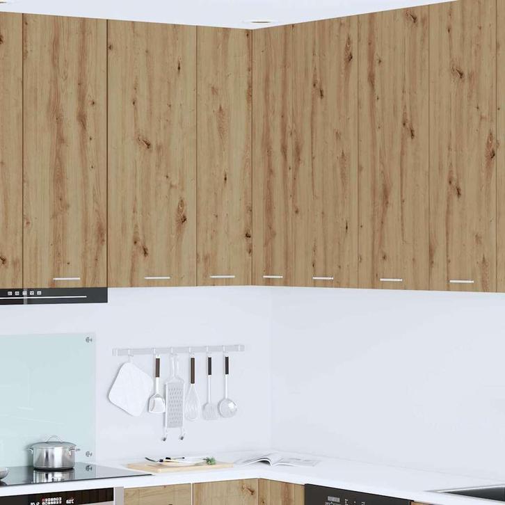 vidaXL Hangkast Riga Ambachtelijke Eik en Wit 57 x 57 x 100, Huis en Inrichting, Keuken | Keukenelementen, Bruin, Nieuw, Verzenden