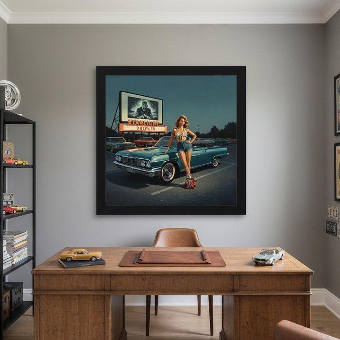 Le Yack - Starlight Drive-In - Hand signed, Antiek en Kunst, Kunst | Schilderijen | Modern