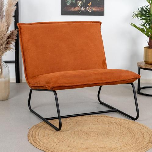 40% Korting: Fauteuil Paris cognac microvezel, Huis en Inrichting, Fauteuils, Zo goed als nieuw, Stof, Ophalen