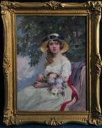 Rudolf Bretschneider (1866-1924) - Portrait of a young lady, Antiek en Kunst, Kunst | Schilderijen | Klassiek
