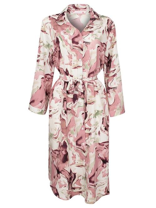 Blousejurk Marble Roze XL (42), Kleding | Dames, Jurken, Verzenden