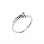 Witgouden ring met diamant | 0,01 ct. (Alle Gouden sieraden), 18 tot 19, Gebruikt, Overige kleuren, Ophalen of Verzenden