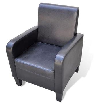 Zwarte Kunstleren Fauteuil - | Tweedekansje | OP=OP