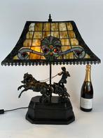 Tafellamp - Tiffany-stijl - Brons, Glas - Een Romeinse