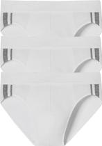 Schiesser heren Rio slip 3-pack 95/5 - White stripe - L -, Verzenden