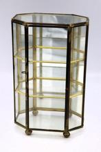 Vitrinekast - Spiegel, messing, glas, Antiek en Kunst