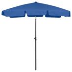 vidaXL Strandparasol 180x120 cm azuurblauw, Verzenden, Nieuw, 1 tot 2 meter, Strandparasol