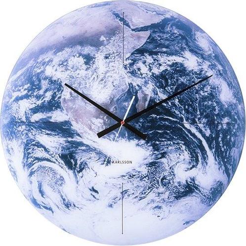 Karlsson Wandklok Earth - Glas 60cm, Huis en Inrichting, Woonaccessoires | Overige, Verzenden