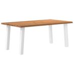 vidaXL Eettafel rechthoekig 180x100x74 cm massief eikenhout, Huis en Inrichting, Tafels | Eettafels, Verzenden, Nieuw