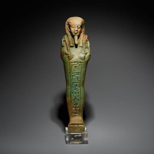 Oud-Egyptisch Faience Ushabti voor generaal Pakhaas, zoon, Verzamelen, Mineralen en Fossielen