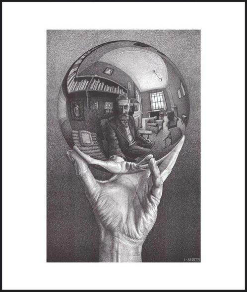M.C. Escher - “Hand with Sphere, 1935”. Gedateerd en, Antiek en Kunst, Kunst | Tekeningen en Foto's