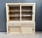 Nieuwe collectie Eiken buffetkasten, NIEUW NIEUW!!!, Glas, 150 tot 200 cm, Nieuw, Landelijk,klassiek,modern