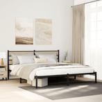 vidaXL Bedframe zonder matras metaal sonoma eikenkleurig, Eenpersoons, Bruin, Verzenden, Nieuw