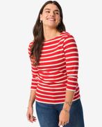 HEMA Dames t-shirt Cara strepen boothals rood, Verzenden, Nieuw