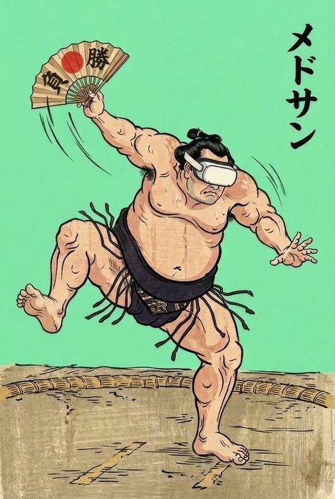 MEDSAN - Cyber Dohyo () - Hand Signed, Antiek en Kunst, Kunst | Designobjecten