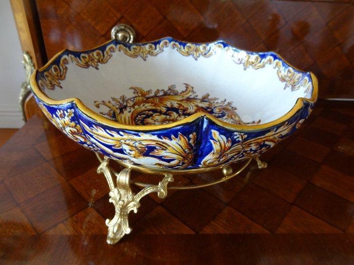 Gien - Kom - Faience - Schaal Ormolu Onderstel, Antiek en Kunst, Antiek | Glas en Kristal