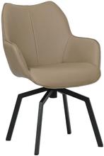 Taupe leren  draaibare eetkamerstoel - Toledo Leer Mocca (ta, Huis en Inrichting, Stoelen, Overige kleuren, Nieuw, Leer, Ophalen of Verzenden