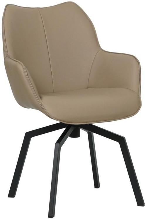 Taupe leren  draaibare eetkamerstoel - Toledo Leer Mocca (ta, Huis en Inrichting, Stoelen, Overige kleuren, Nieuw, Leer, Ophalen of Verzenden