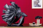 Design decoratief figuur vechtende vis CROWNTAIL 65cm zwart, Huis en Inrichting, Woonaccessoires | Vazen, Nieuw, Ophalen of Verzenden