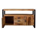 Dressoir Mangohout Britt 140 2 Deuren 3 Lades, 100 tot 150 cm, Verzenden, Nieuw, Industriële meubels