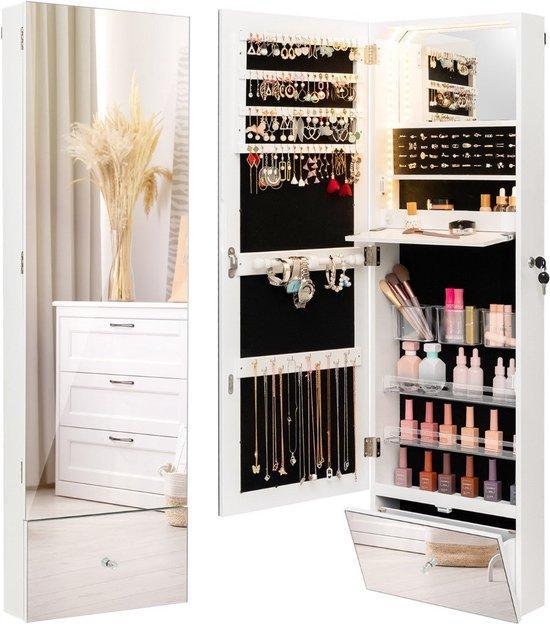 2dekans | Coast Sieradenkastje - met Spiegel - LED, Huis en Inrichting, Woonaccessoires | Spiegels, Zo goed als nieuw, Ophalen of Verzenden