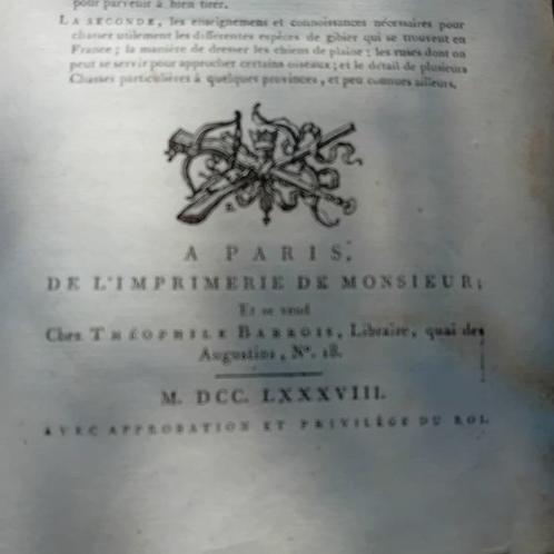 Magné De Marolles - a chasse au fusil - 1788, Antiek en Kunst, Antiek | Boeken en Bijbels