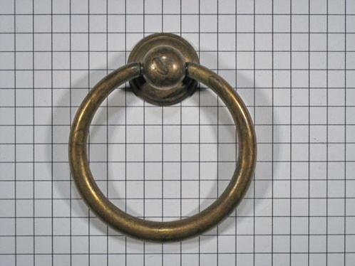 Ringgreep messing antiek diam. 50 mm, Doe-het-zelf en Verbouw, Hang- en Sluitwerk, Nieuw, Ophalen of Verzenden