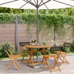 vidaXL 5-delige Tuinset poly rattan en massief hout zwart, Verzenden, Nieuw, Hardhout, Tuinset
