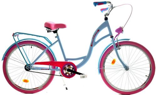 Meisjesfiets 24 inch stevig model roze met blauw van Dall..., Fietsen en Brommers, Fietsen | Meisjes, Nieuw, Ophalen of Verzenden