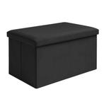Ruhhy Zwarte Fluwelen Poef 60×30×30 cm – Comfort & Stijl, Huis en Inrichting, Woonaccessoires | Kapstokken, Ophalen of Verzenden