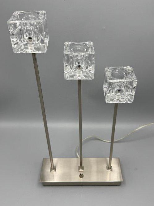 Icecube tafellamp - Lamp - Glas, Metaal, Antiek en Kunst, Curiosa en Brocante