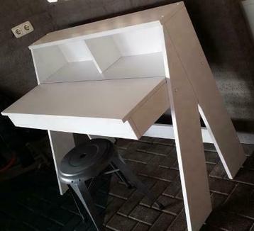 Bureau WIT/GRIJS 100% MASSIEF Hout BUREAU